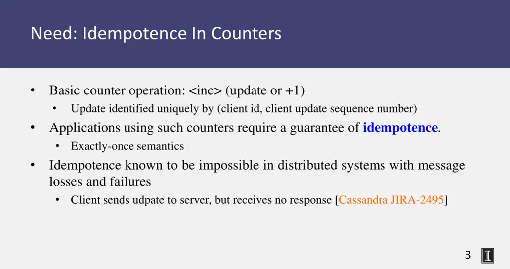 need idempotence in counters