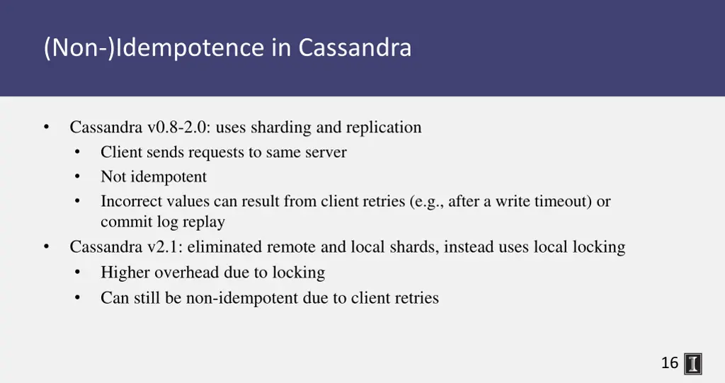 non idempotence in cassandra