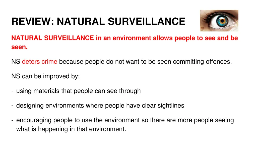 review natural surveillance