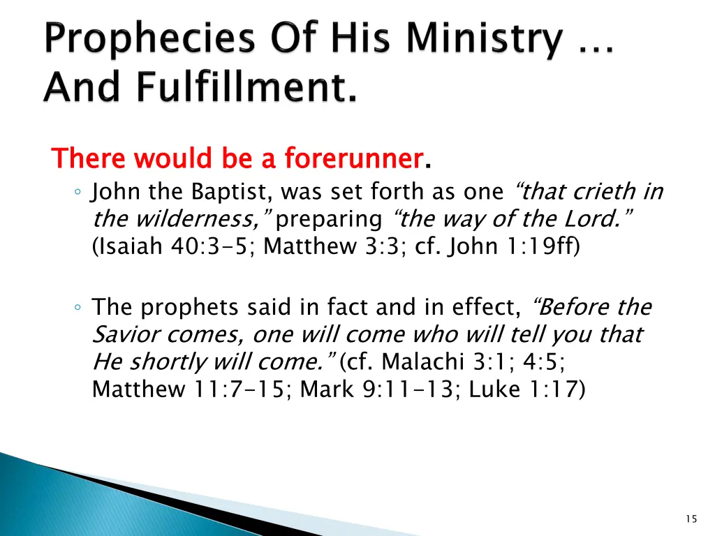 there would be a forerunner john the baptist