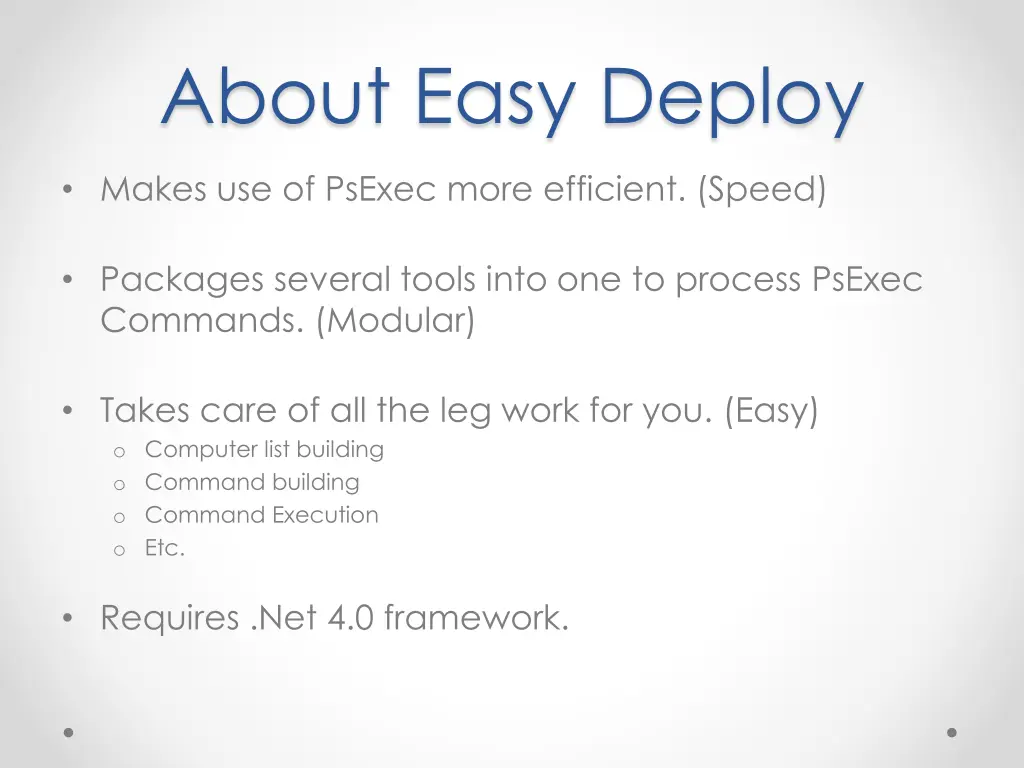 about easy deploy