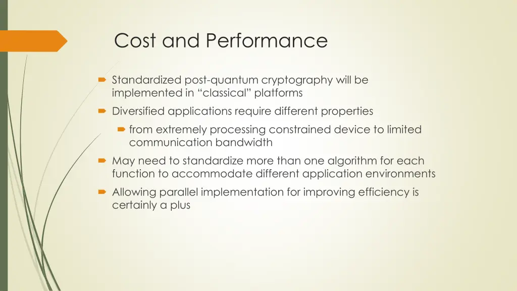 cost and performance