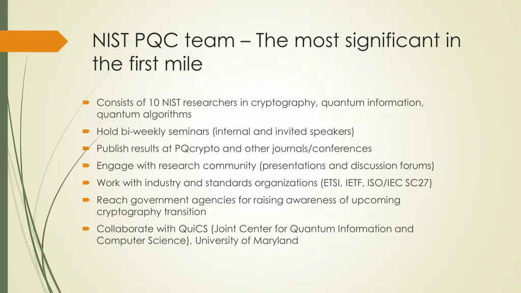 nist pqc team the most significant in the first