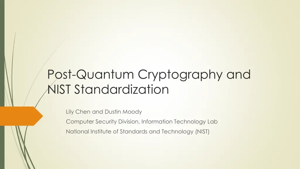 post quantum cryptography and nist standardization