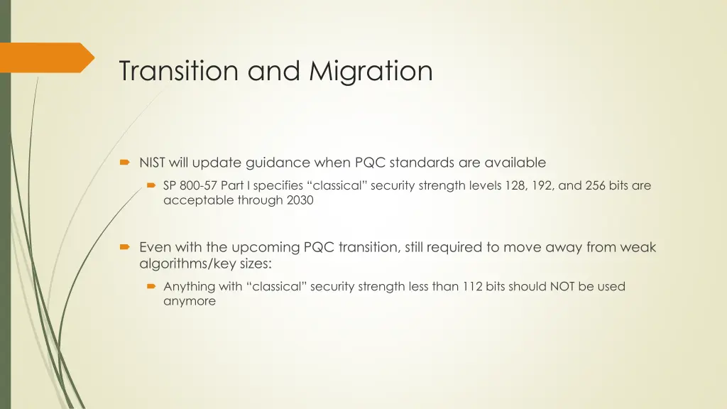 transition and migration