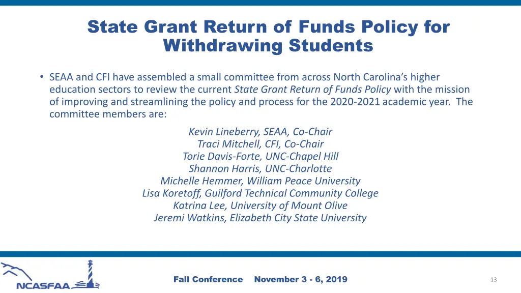 state grant return of funds policy
