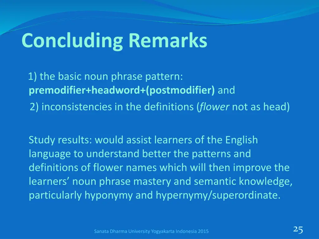 concluding remarks