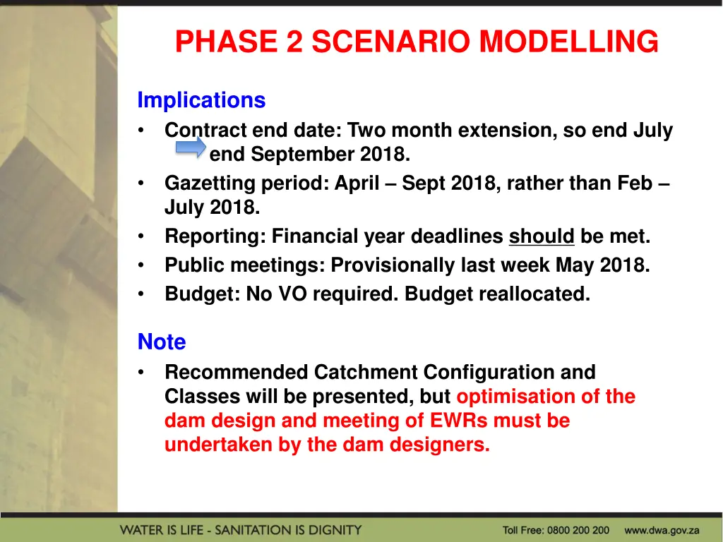 phase 2 scenario modelling