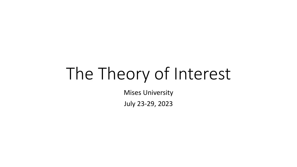 the theory of interest
