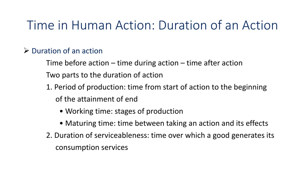 time in human action duration of an action