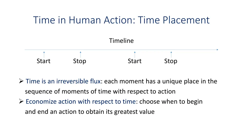 time in human action time placement