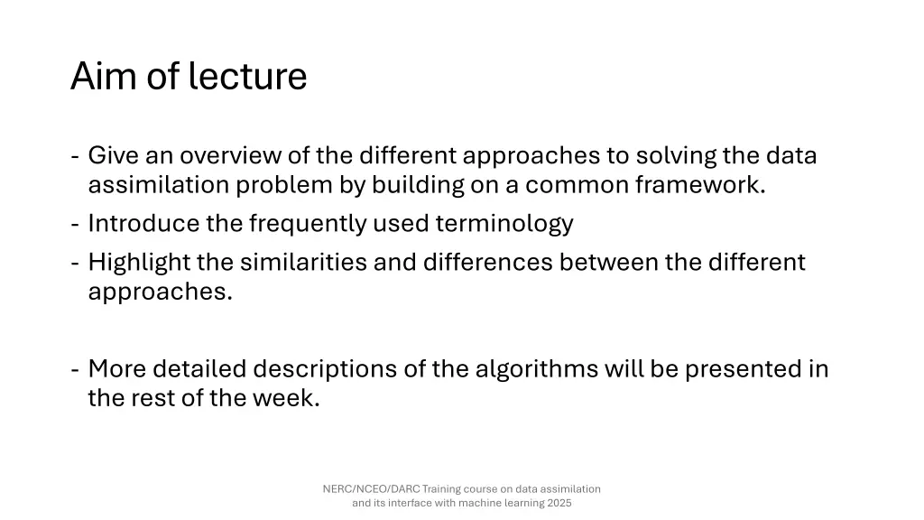 aim of lecture