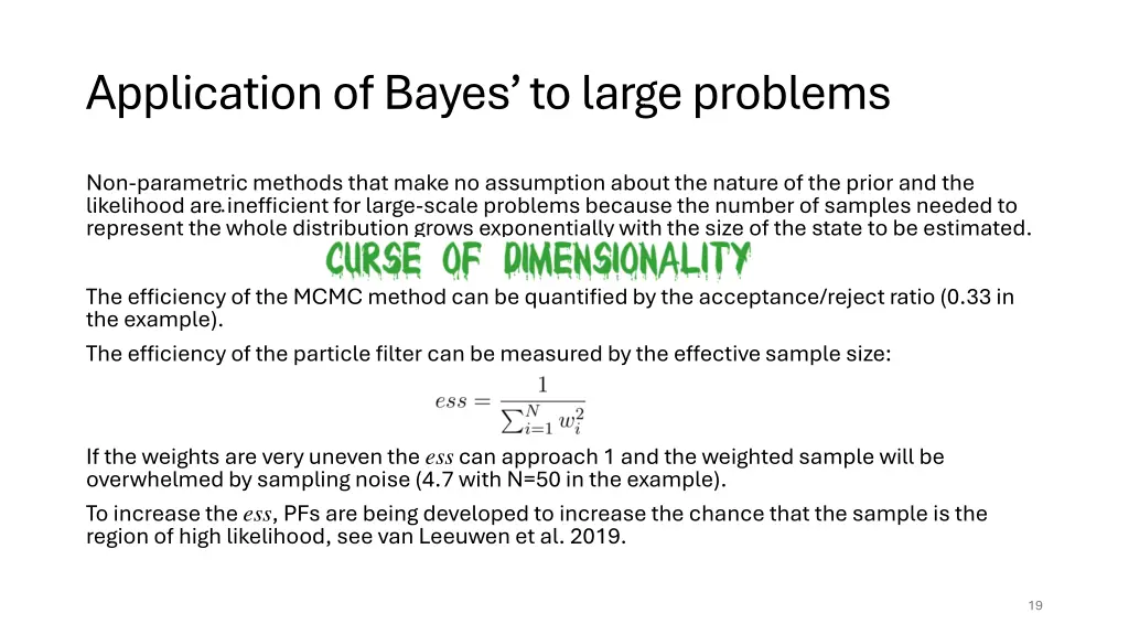 application of bayes to large problems