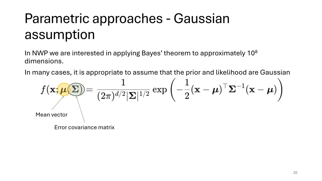 parametric approaches gaussian assumption
