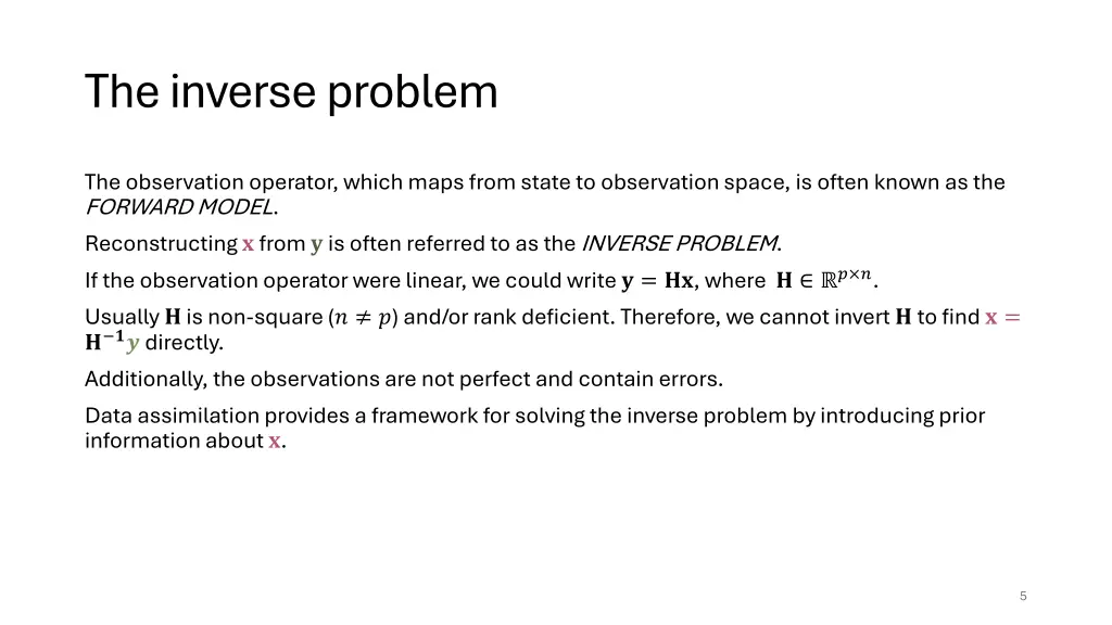 the inverse problem