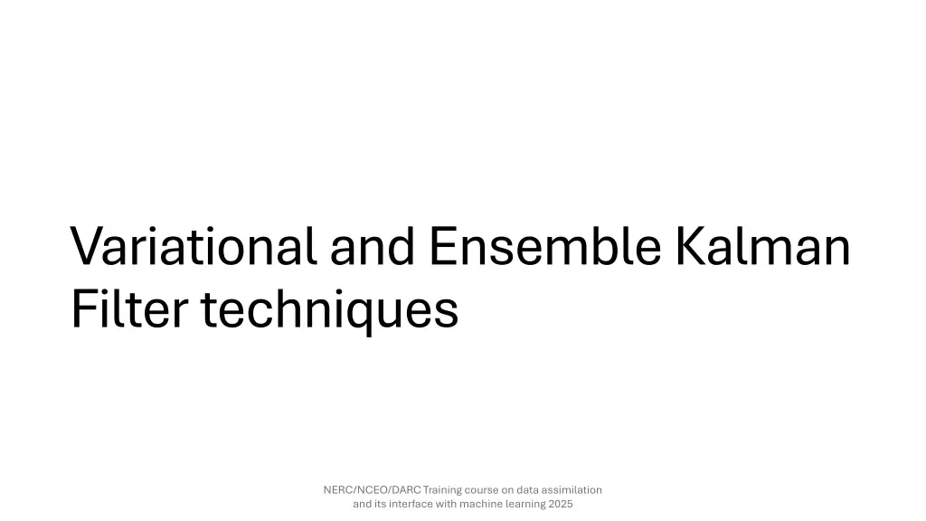 variational and ensemble kalman filter techniques
