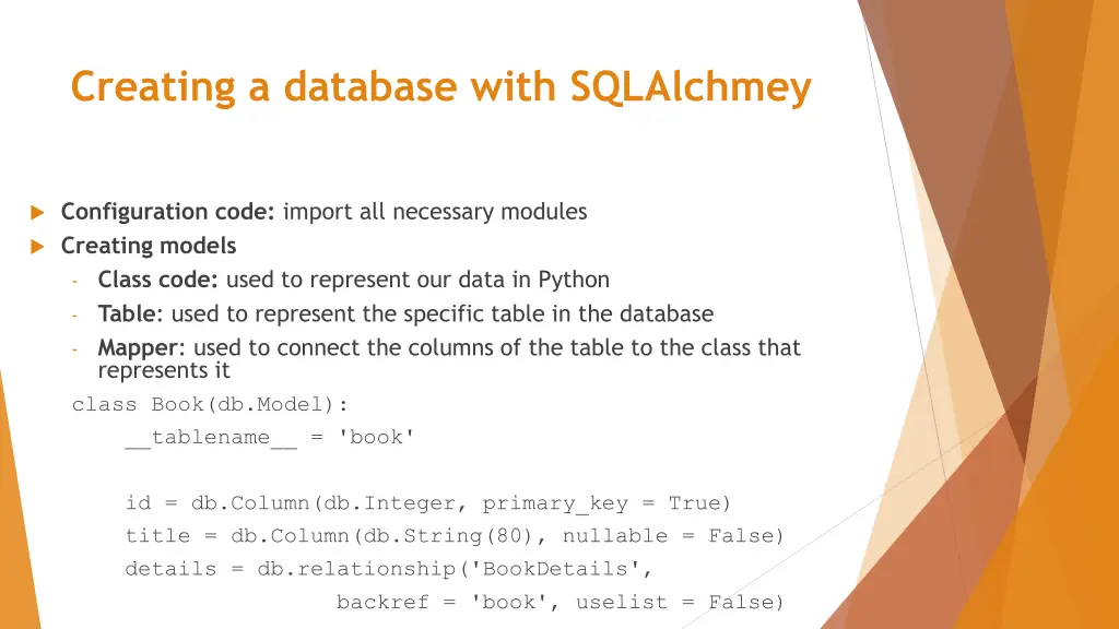 creating a database with sqlalchmey 4