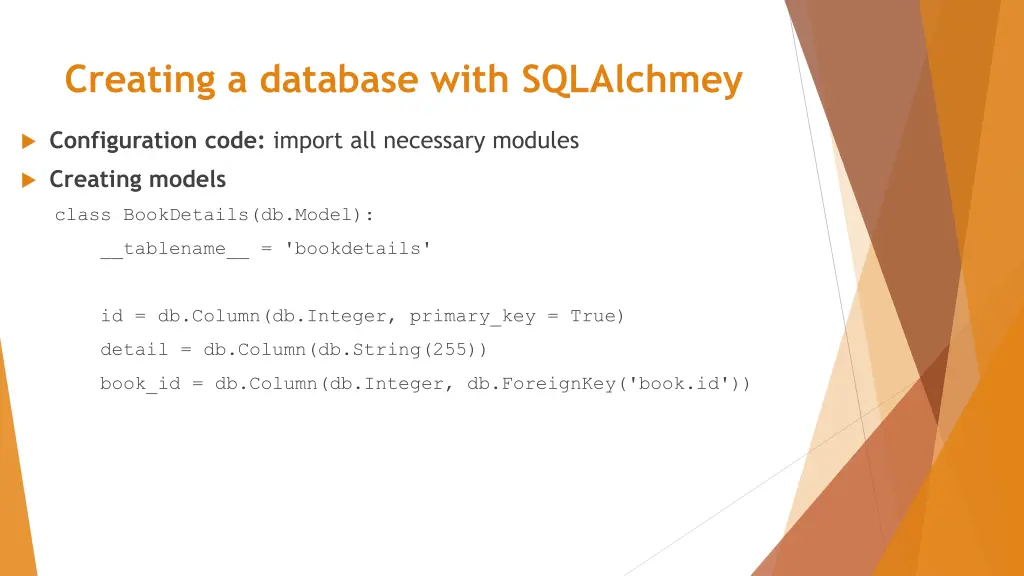 creating a database with sqlalchmey 5
