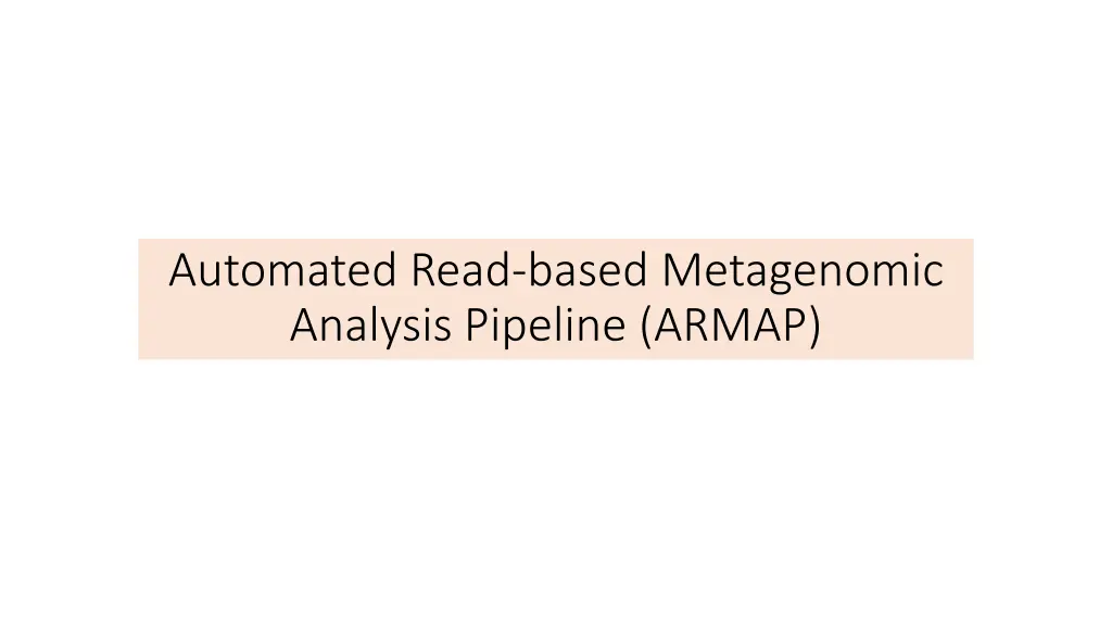automated read based metagenomic analysis