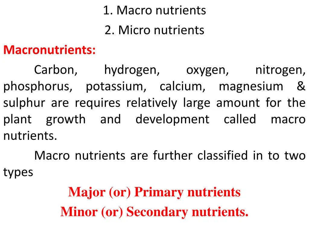 1 macro nutrients 2 micro nutrients