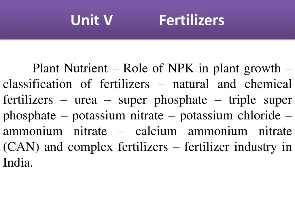 unit v