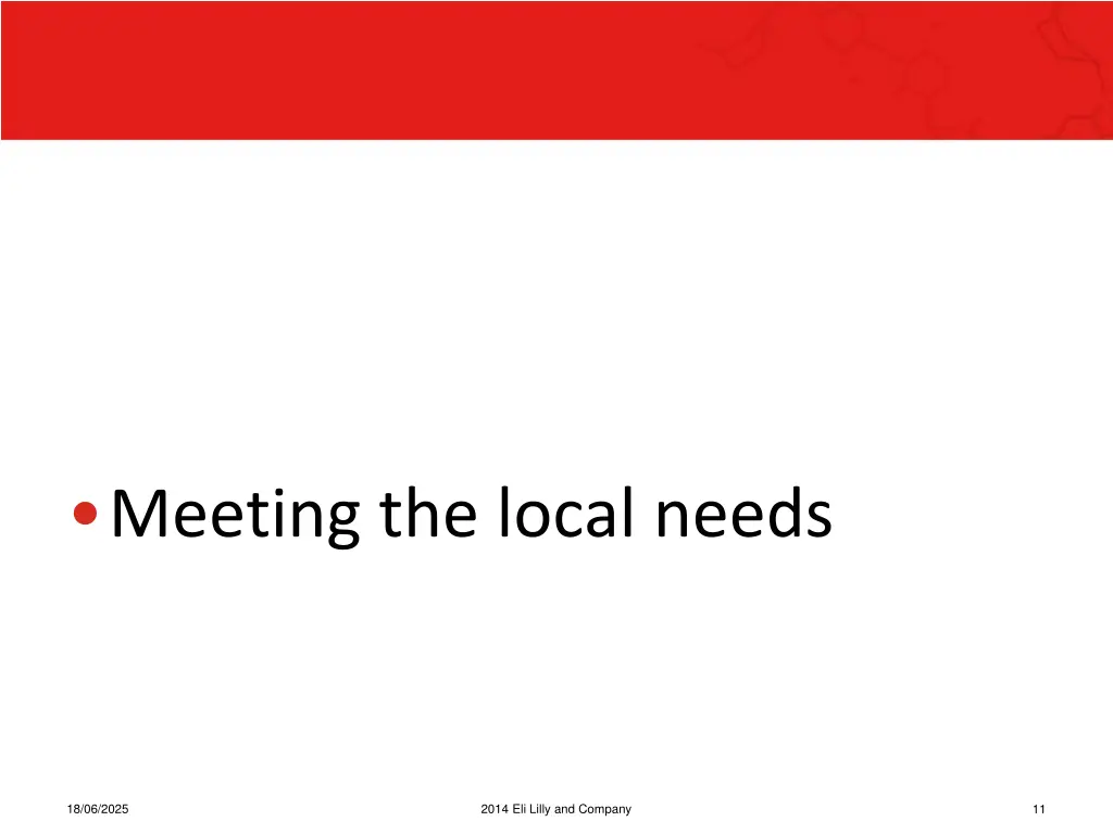 meeting the local needs