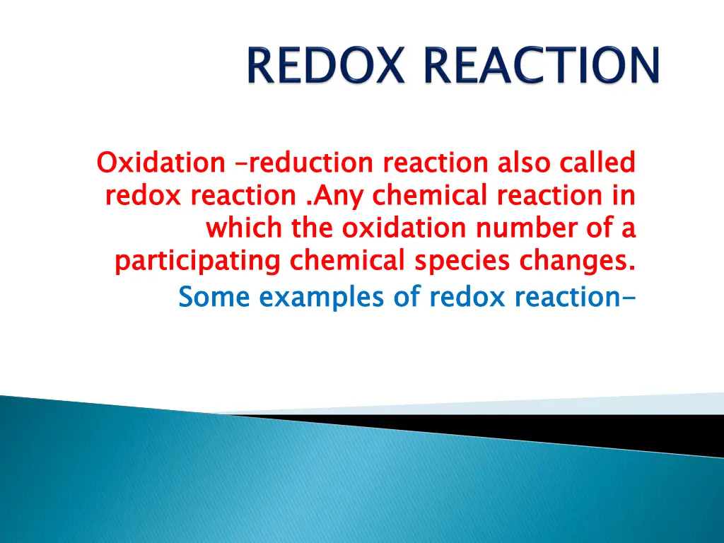 oxidation redox