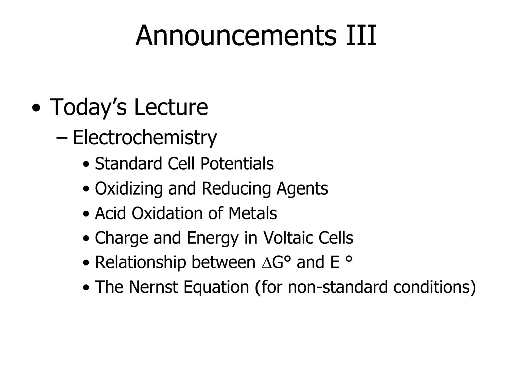 announcements iii