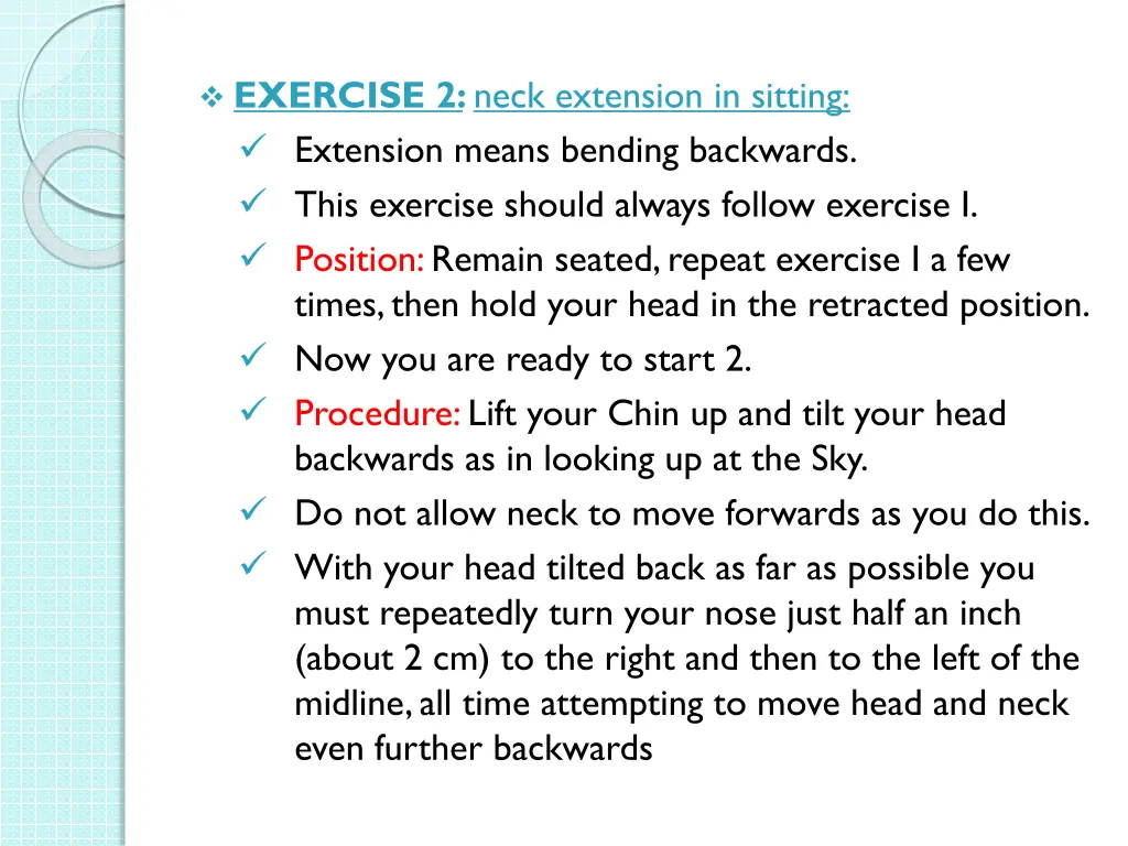 exercise 2 neck extension in sitting extension