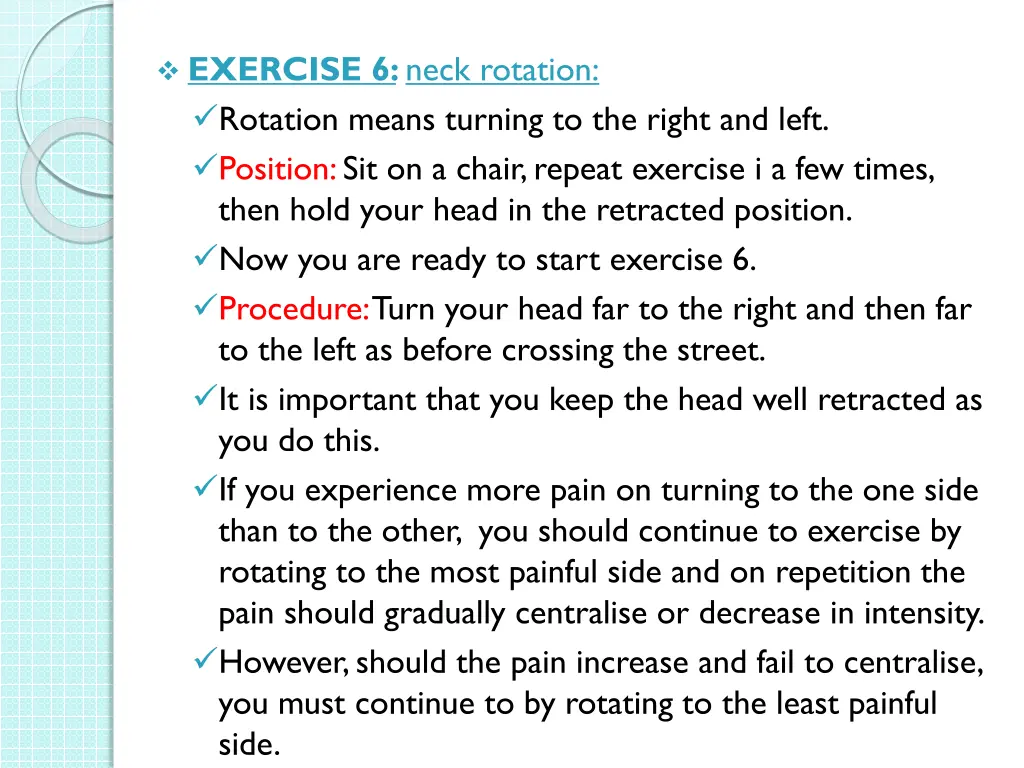 exercise 6 neck rotation rotation means turning