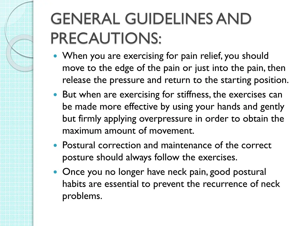 general guidelines and precautions when