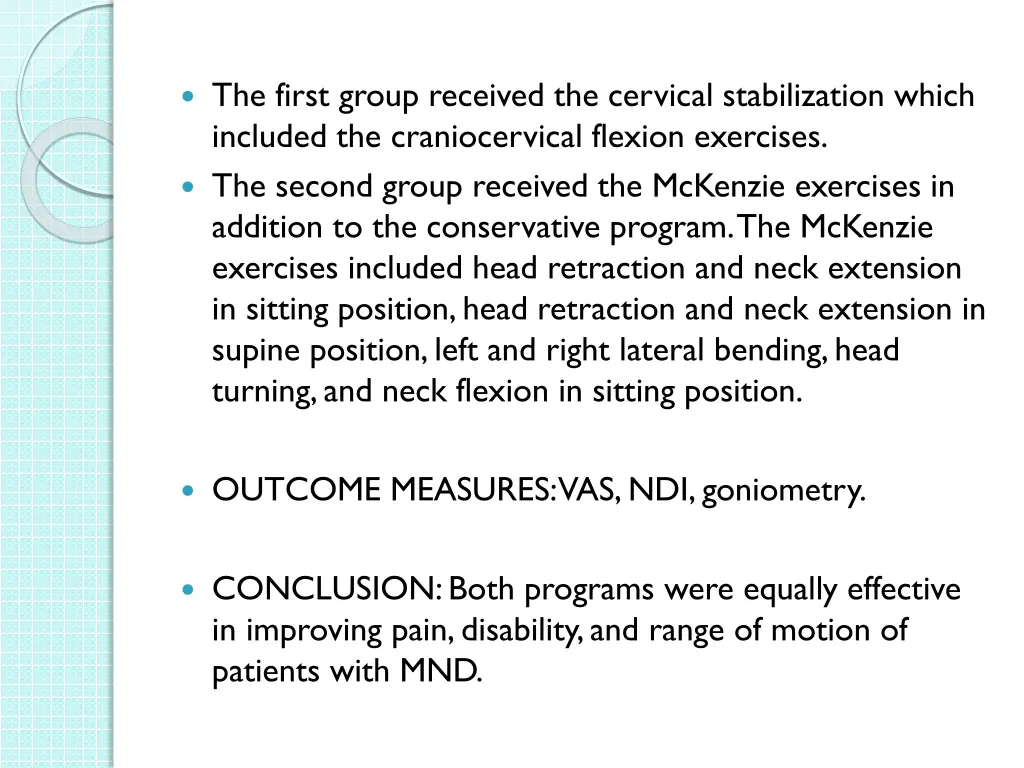 the first group received the cervical