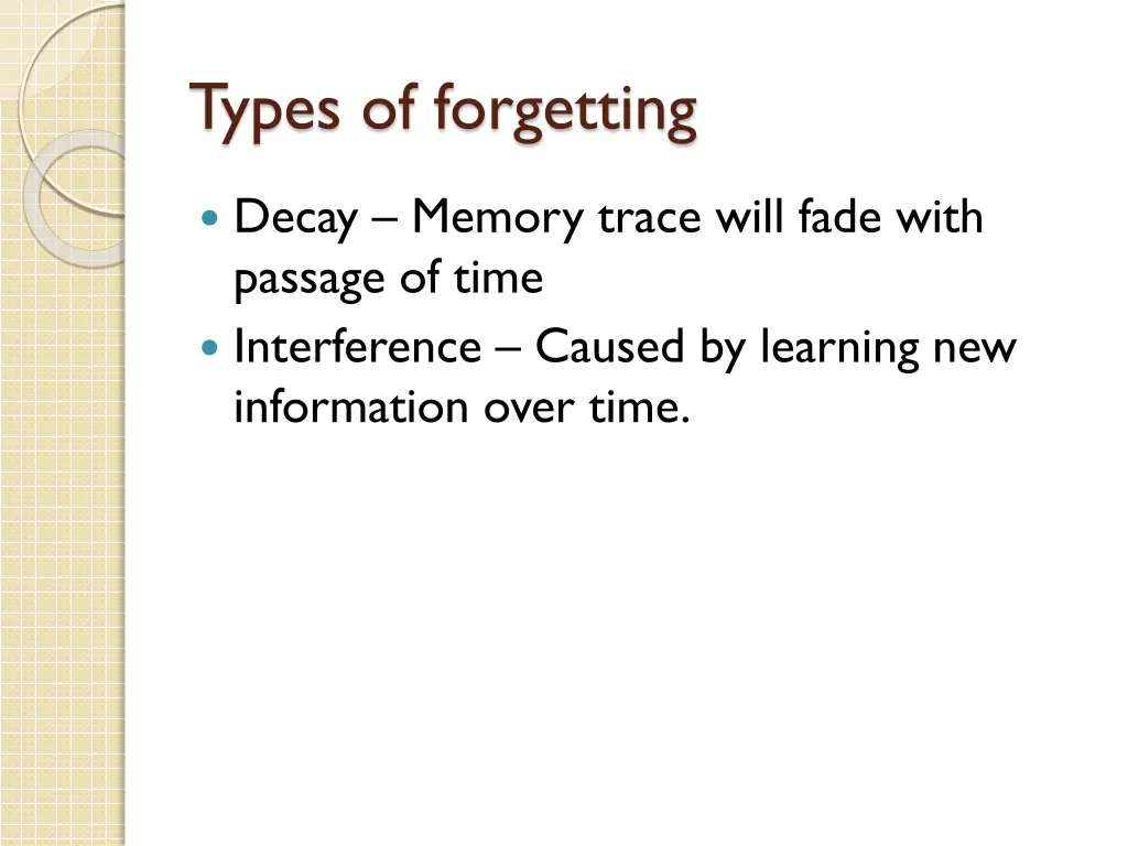 types of forgetting