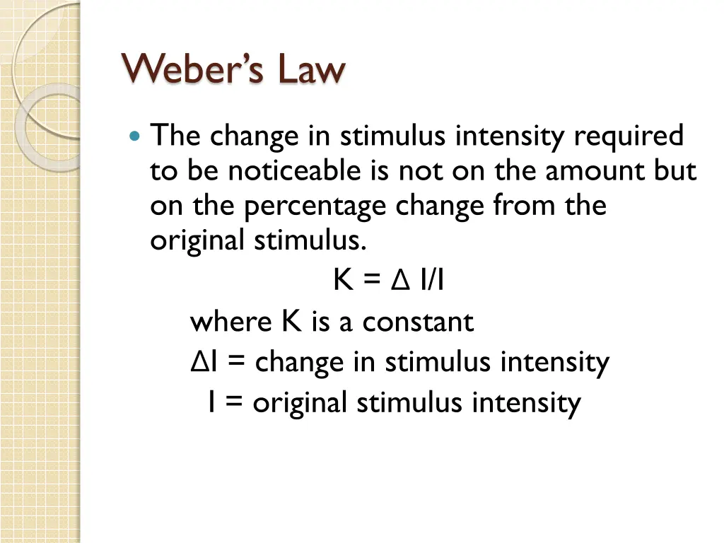 weber s law
