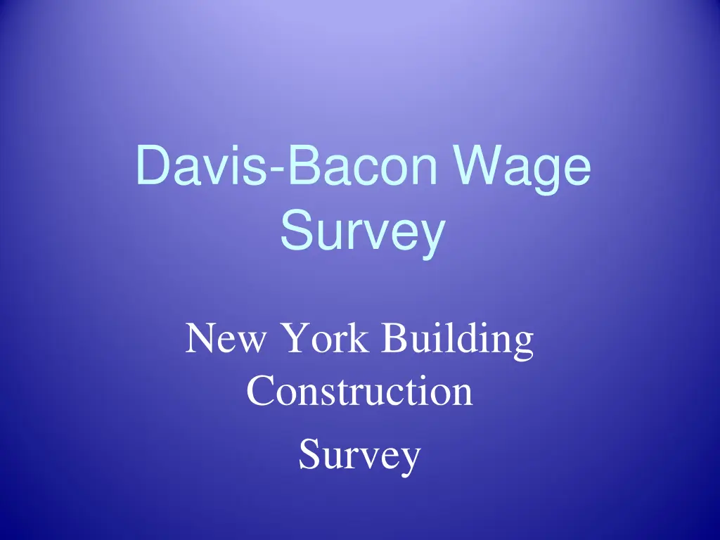 davis bacon wage survey