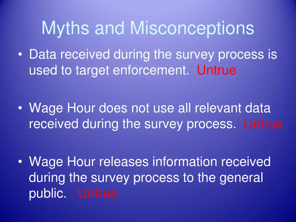 myths and misconceptions