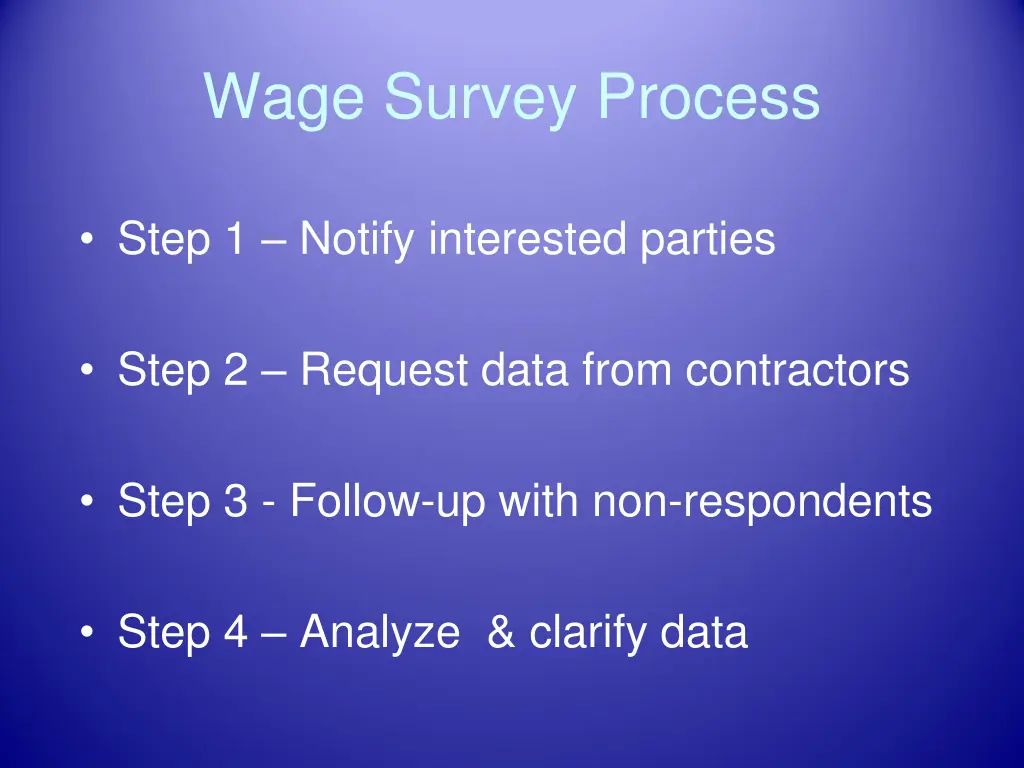 wage survey process