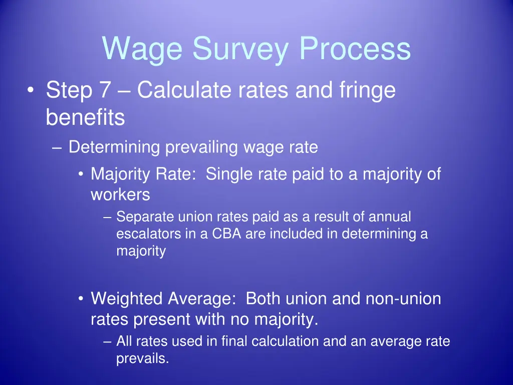 wage survey process step 7 calculate rates
