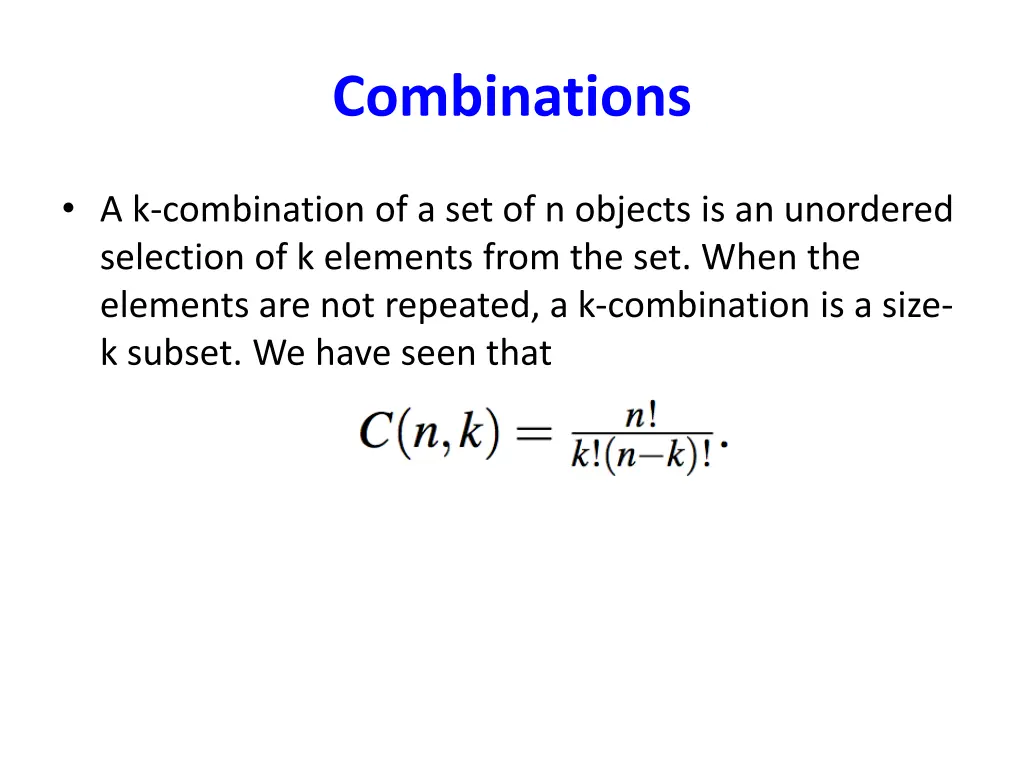 combinations