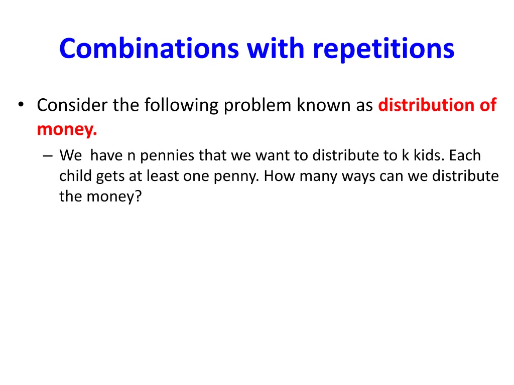 combinations with repetitions 1