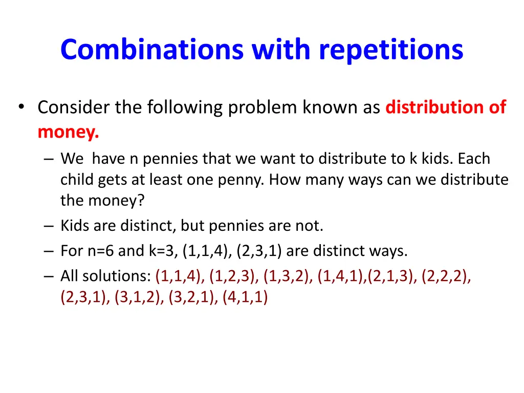 combinations with repetitions 2