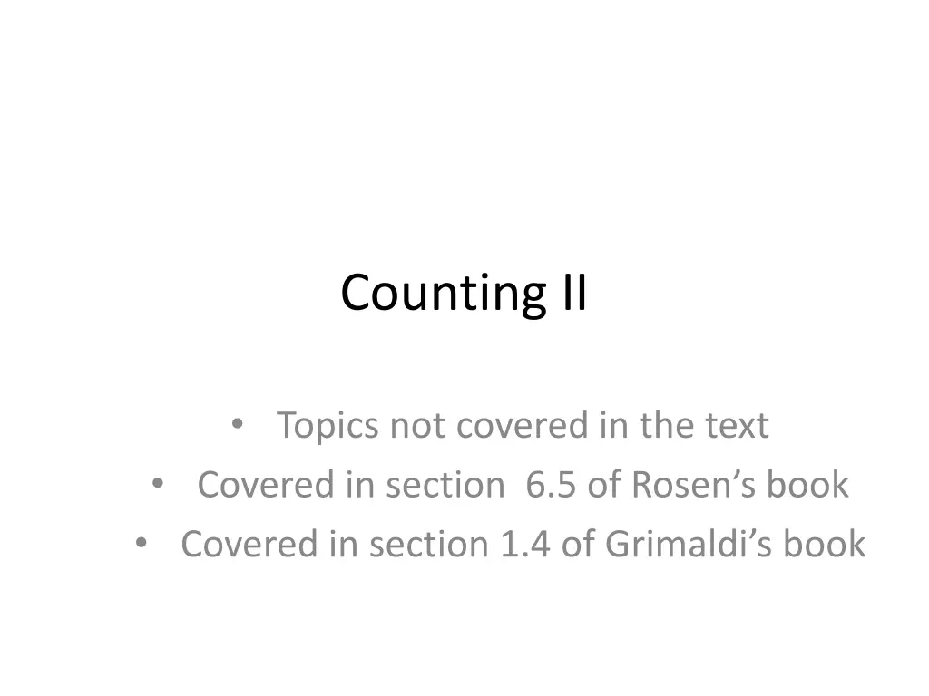 counting ii