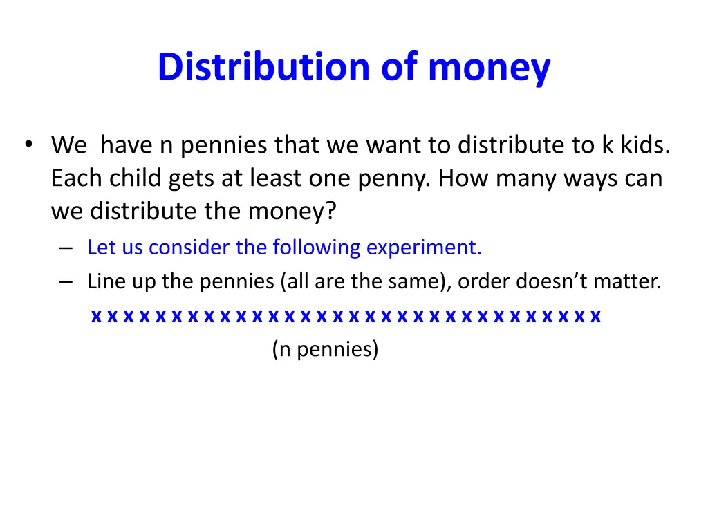 distribution of money