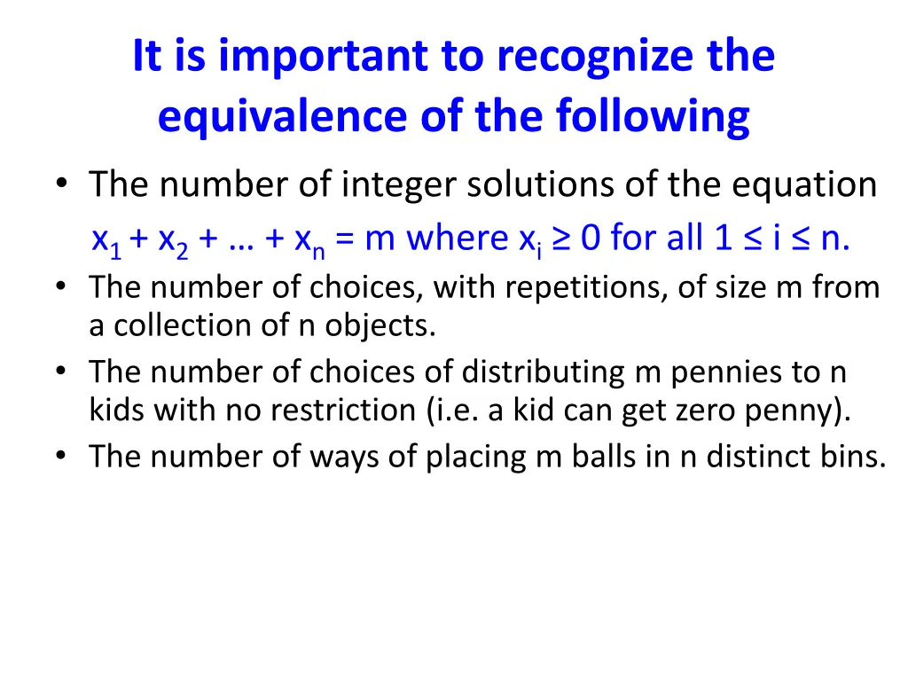 it is important to recognize the equivalence
