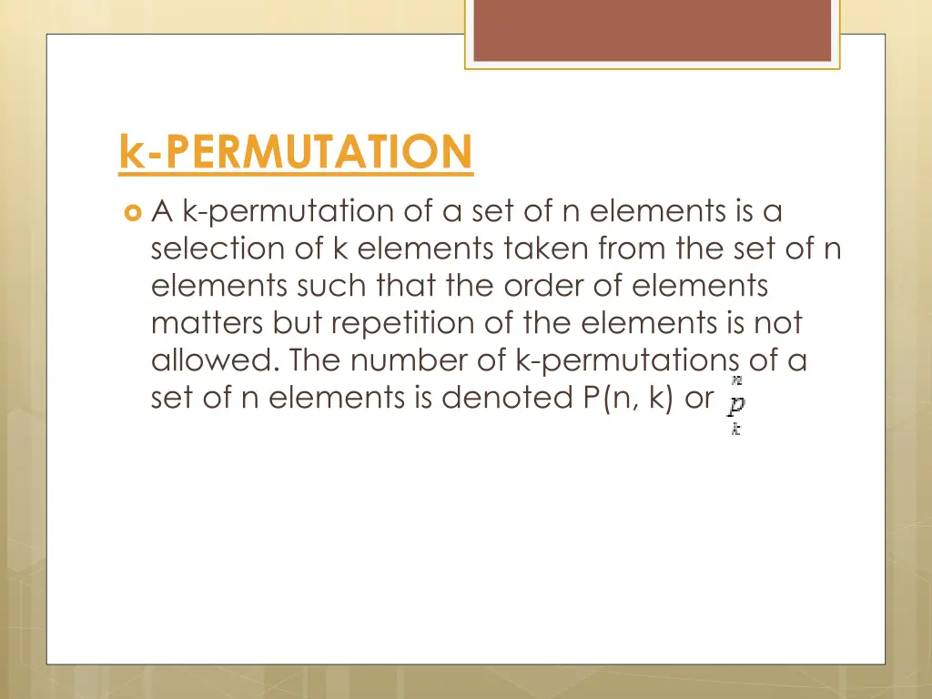 k permutation
