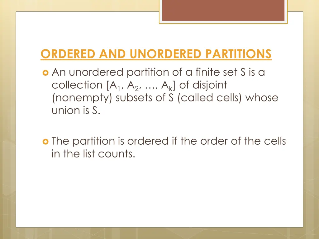 ordered and unordered partitions