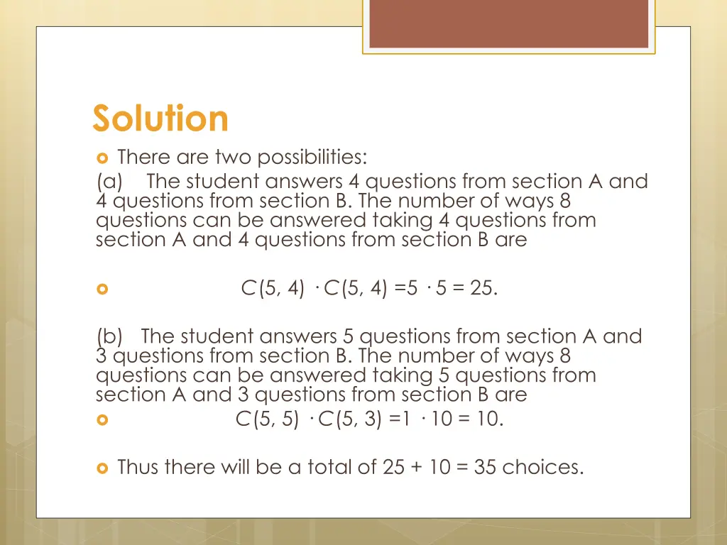 solution there are two possibilities