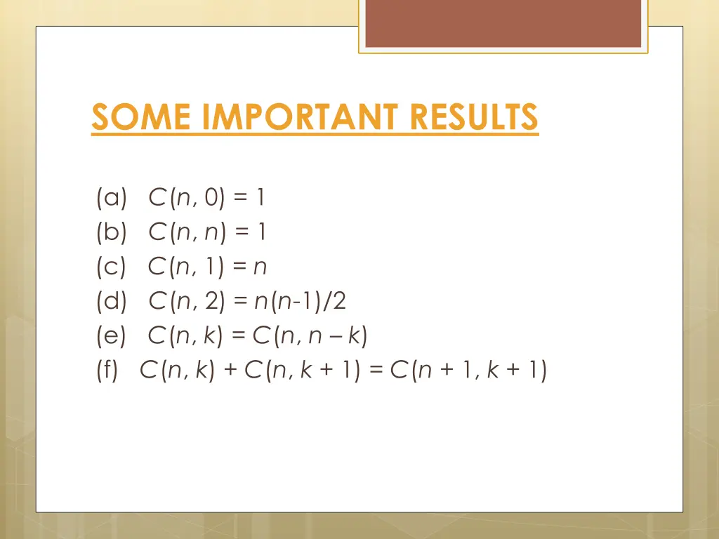 some important results
