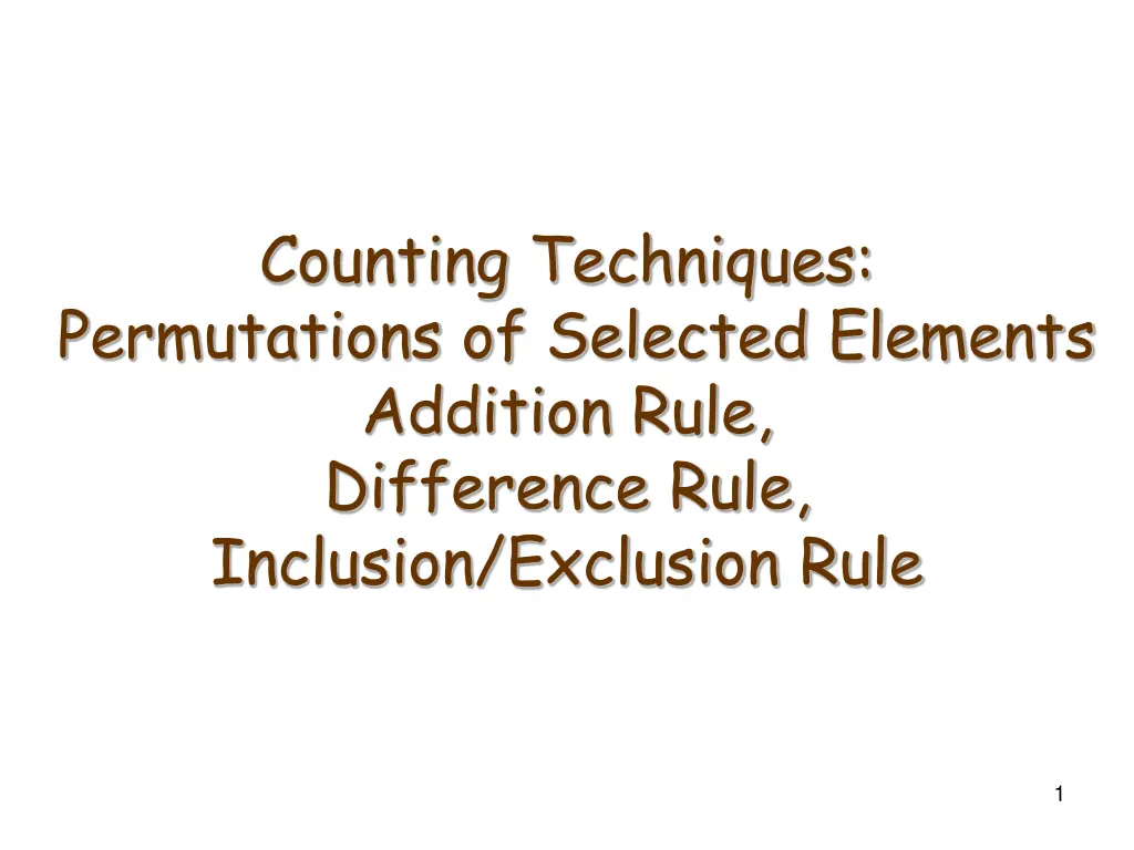 counting techniques permutations of selected