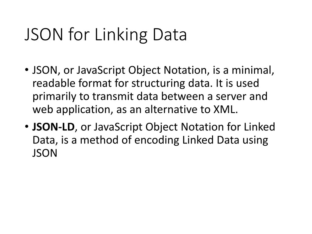 json for linking data